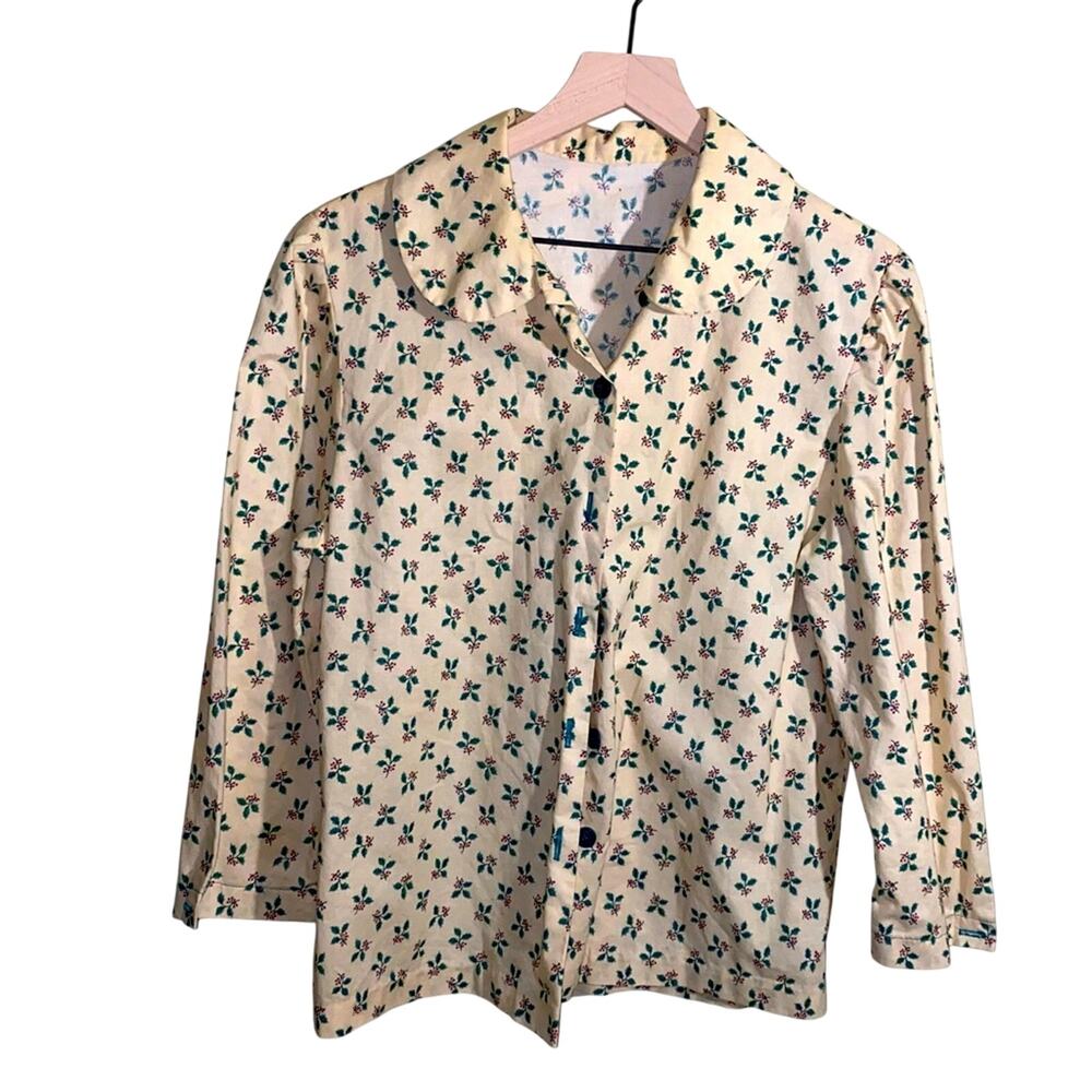 VNTG Holly print 70s button up shirt S